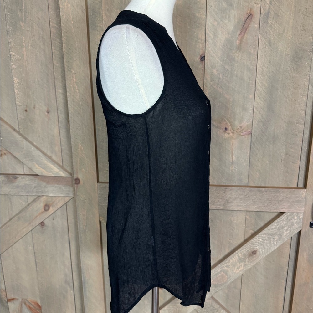 Eileen Fisher black crepe silk sleeveless top Size Small - Picture 6 of 9